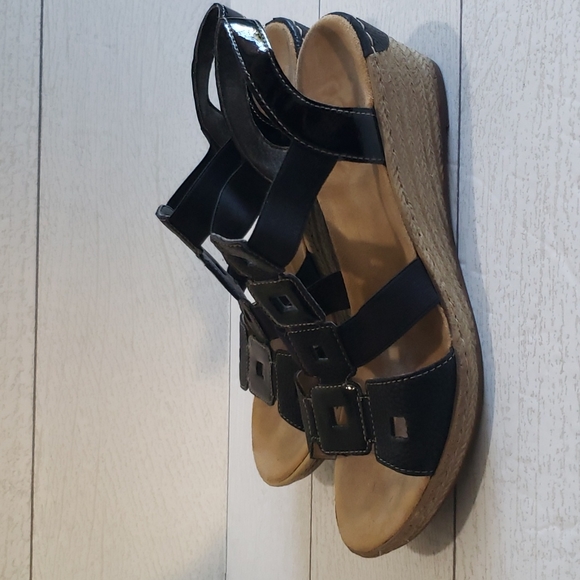 Rieker black elastic sling back straps woman sandals sandals size 37 (6) - Picture 5 of 7